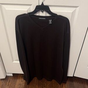 Michael Brandon Men's Dark Brown V-Neck Sweater
